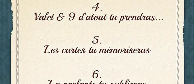 Les 10 commandements de la Belote Les 10 commandements de la Belote