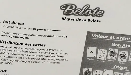 Les règles de la Belote avec annonces Les règles de la Belote avec annonces
