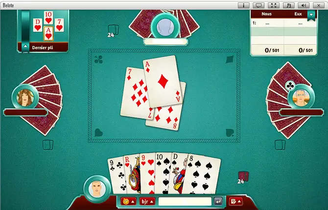 Belote.com sur tablette
